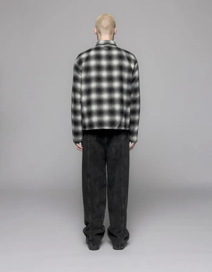 Men Shirts Han Kjbenhavn Padded Checked Overshirt 8211 Dark Grey