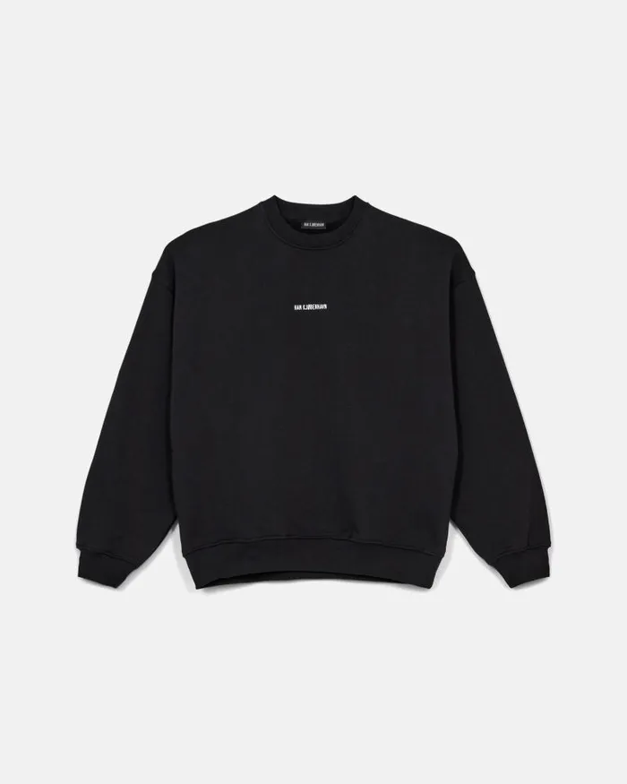 Men Sweatshirts Han Kjbenhavn Daily Oversized Crew Neck 8211 Black