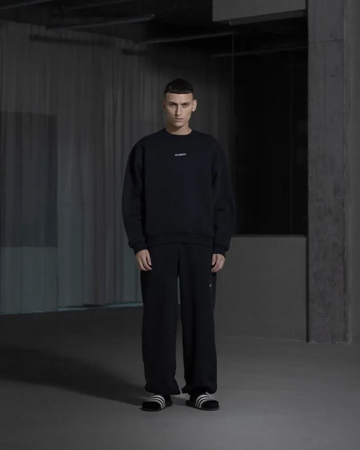 Men Sweatshirts Han Kjbenhavn Daily Oversized Crew Neck 8211 Black