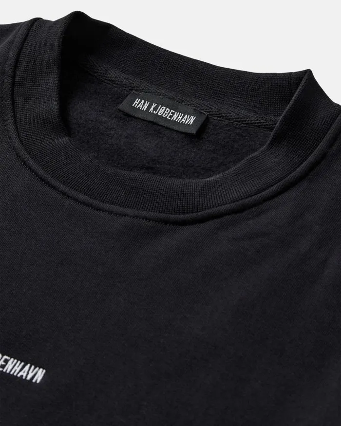 Men Sweatshirts Han Kjbenhavn Daily Oversized Crew Neck 8211 Black