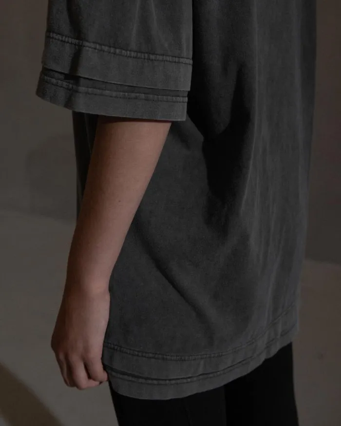 Men Tshirt Han Kjbenhavn Layered Tee 8211 Ash Grey
