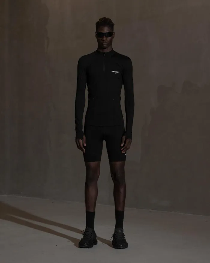 Men Track Tops Han Kjbenhavn Technical Zip Long Sleeve Top 8211 Anthracite Black