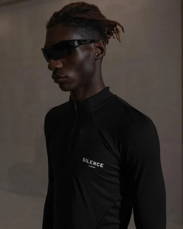 Men Track Tops Han Kjbenhavn Technical Zip Long Sleeve Top 8211 Anthracite Black