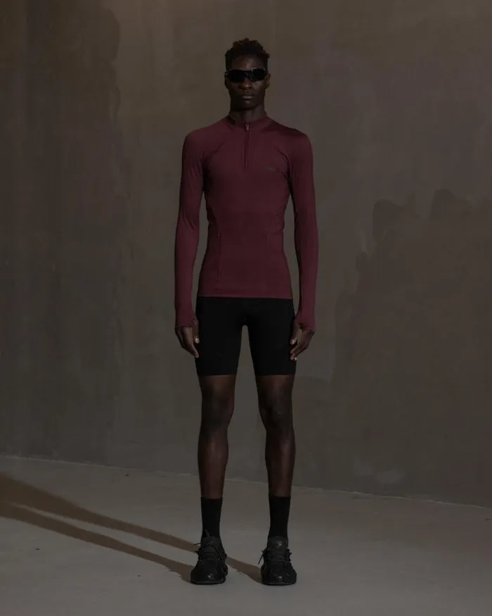 Men Track Tops Han Kjbenhavn Technical Zip Long Sleeve Top 8211 Blood Red
