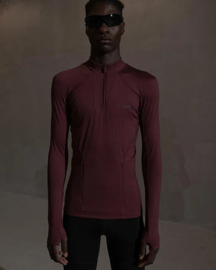 Men Track Tops Han Kjbenhavn Technical Zip Long Sleeve Top 8211 Blood Red