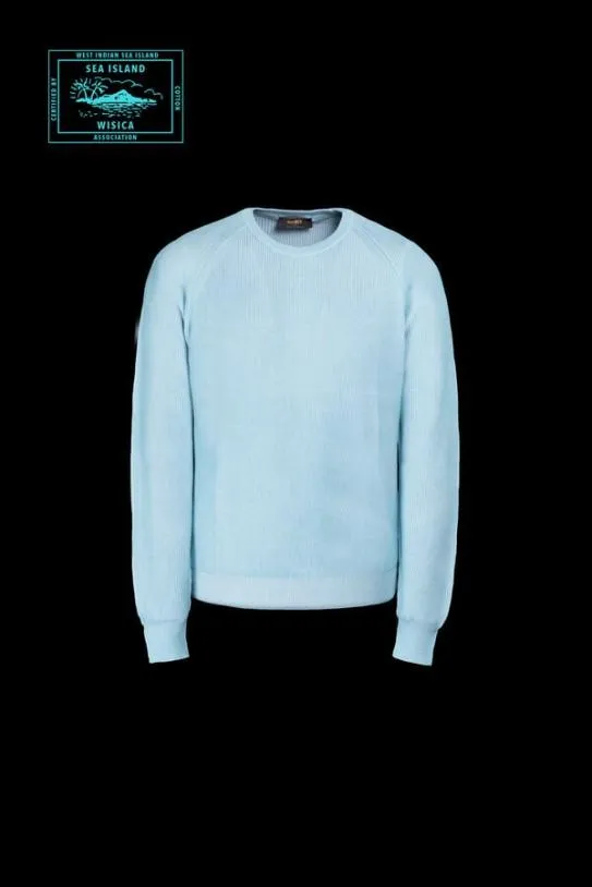 MooRER CORNELIUSSIA Carribeanturquoisebianco Men Knitwear