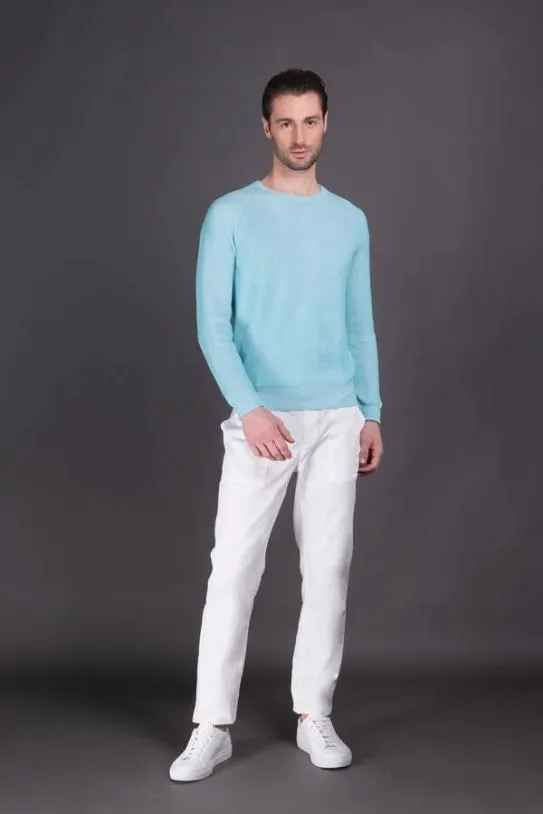 MooRER CORNELIUSSIA Carribeanturquoisebianco Men Knitwear