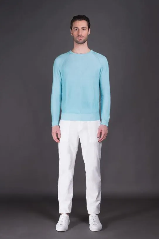 MooRER CORNELIUSSIA Carribeanturquoisebianco Men Knitwear