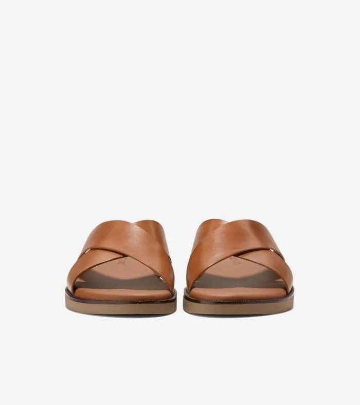 Nantucket Cross Strap Sandals British Tandark Latte Men Cole Haan Sandals