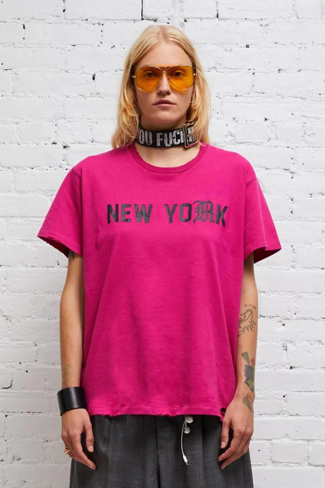 NEW YORK BOY T 8211 HOT PINK Women R13 TShirts