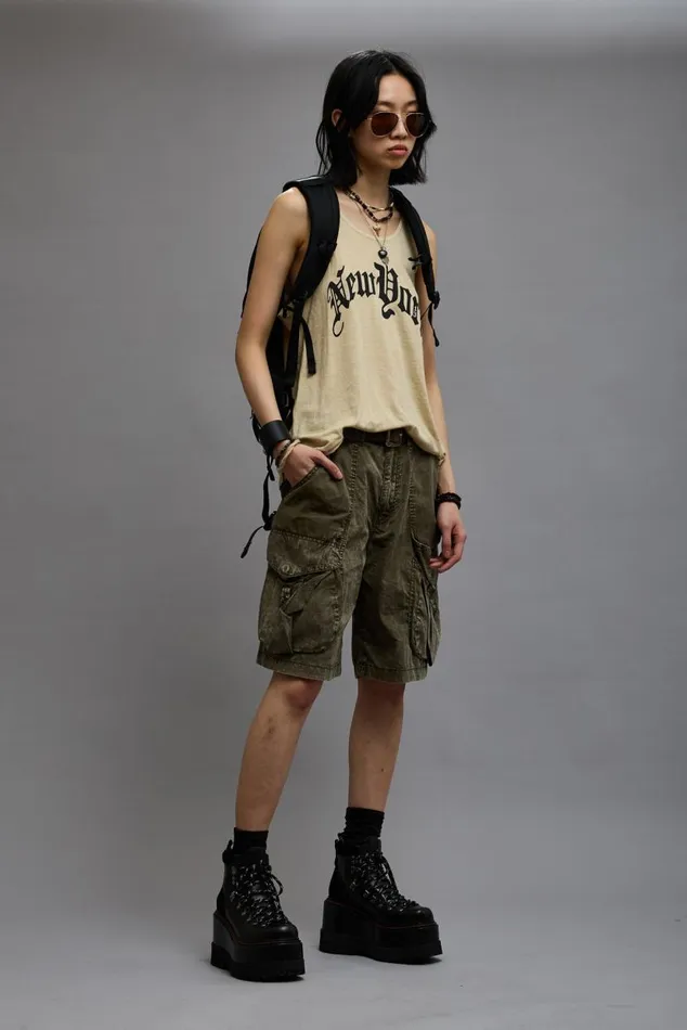NEW YORK RELAXED TANK 8211 KHAKI Women R13 TShirts