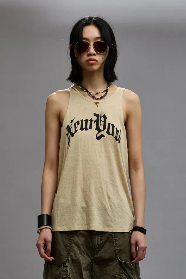 NEW YORK RELAXED TANK 8211 KHAKI Women R13 TShirts