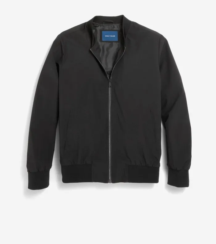 Nylon Bomber Jacket Black Men Cole Haan Bomber Jackets