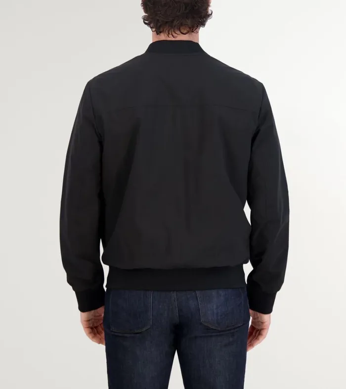 Nylon Bomber Jacket Black Men Cole Haan Bomber Jackets