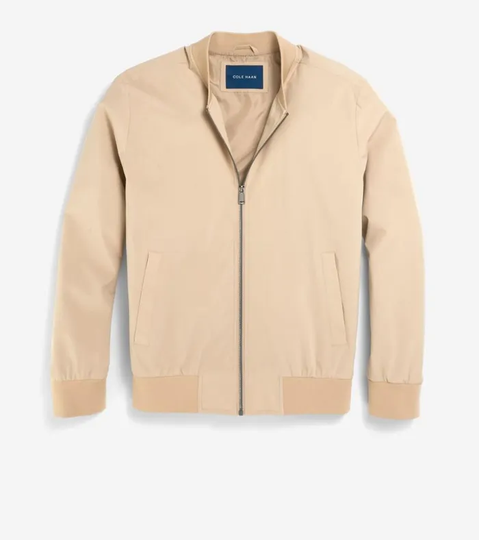 Nylon Bomber Jacket Khaki Men Cole Haan Bomber Jackets