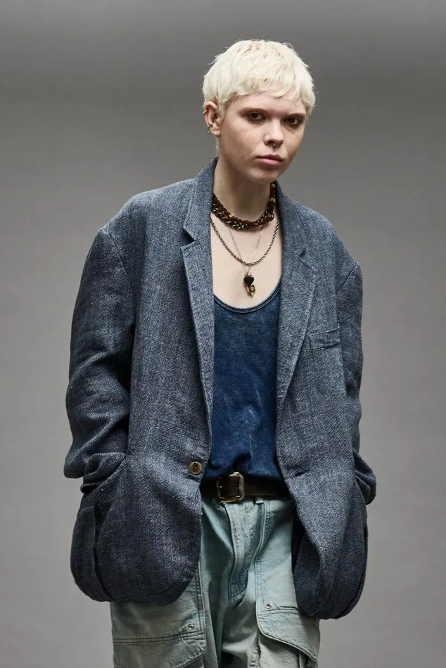 OVERSIZED BELLOW POCKET BLAZER 8211 LIGHT INDIGO Women R13 Jackets and Coats