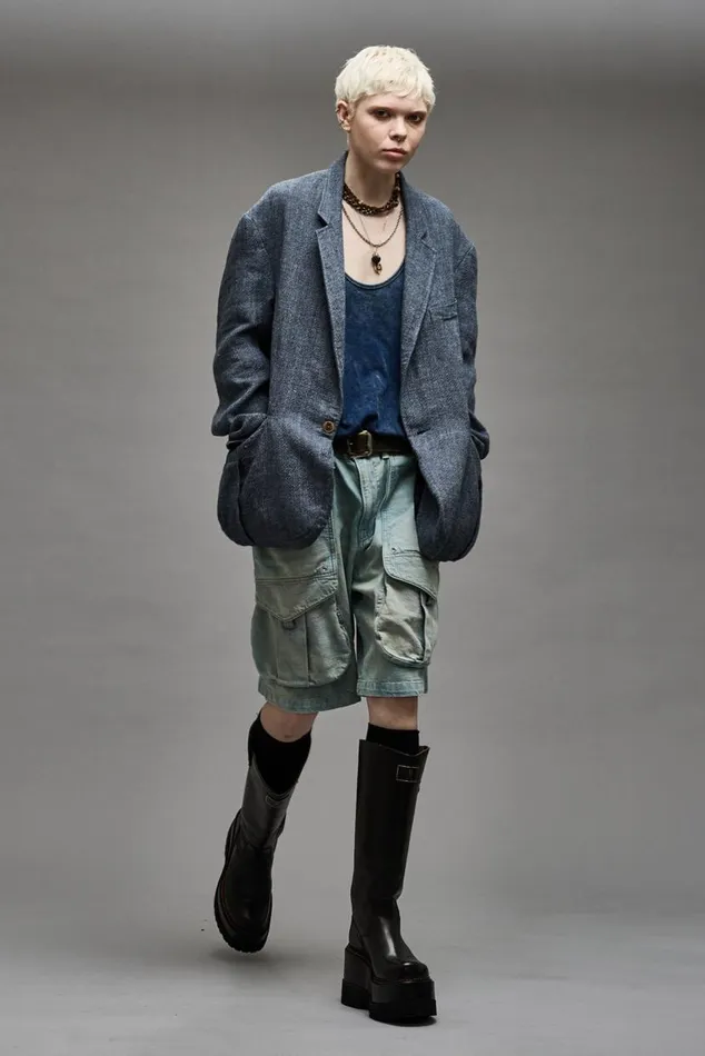 OVERSIZED BELLOW POCKET BLAZER 8211 LIGHT INDIGO Women R13 Jackets and Coats