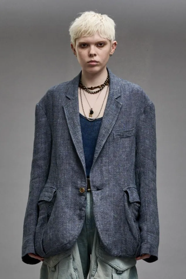 OVERSIZED BELLOW POCKET BLAZER 8211 LIGHT INDIGO Women R13 Jackets and Coats