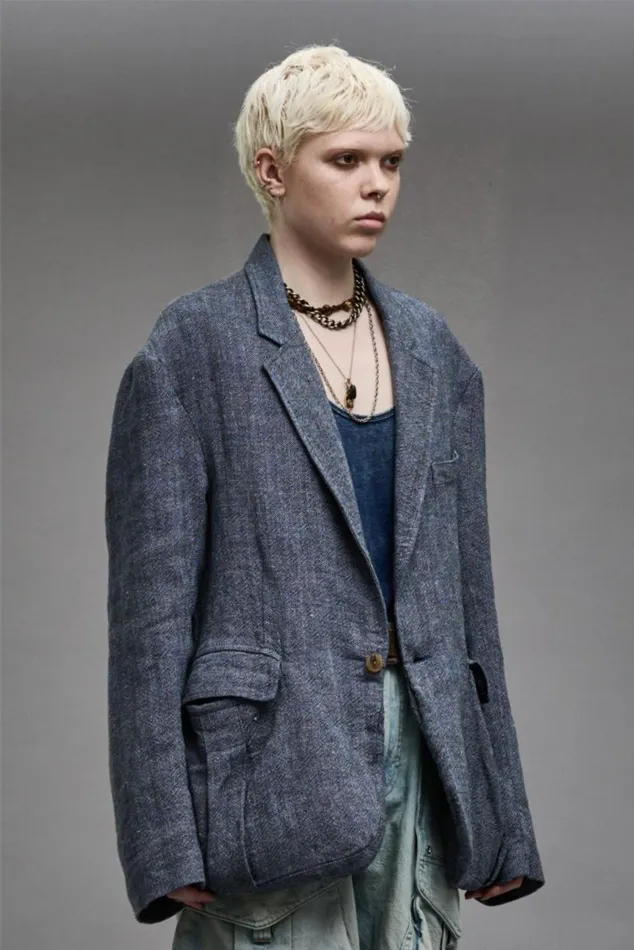 OVERSIZED BELLOW POCKET BLAZER 8211 LIGHT INDIGO Women R13 Jackets and Coats