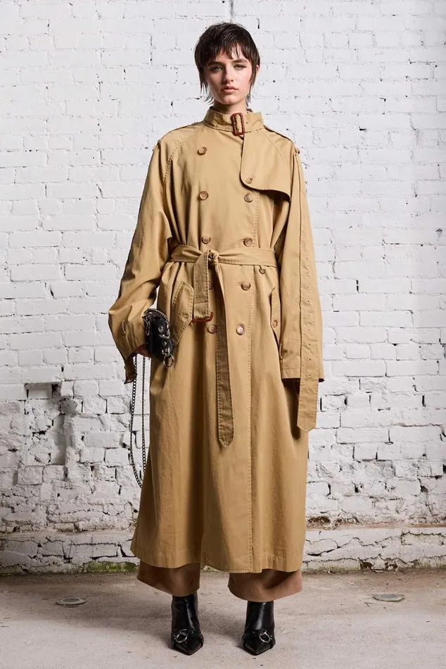 OVERSIZED DECONSTRUCTED TRENCH COAT 8211 KHAKI Women R13 Jackets and Coats