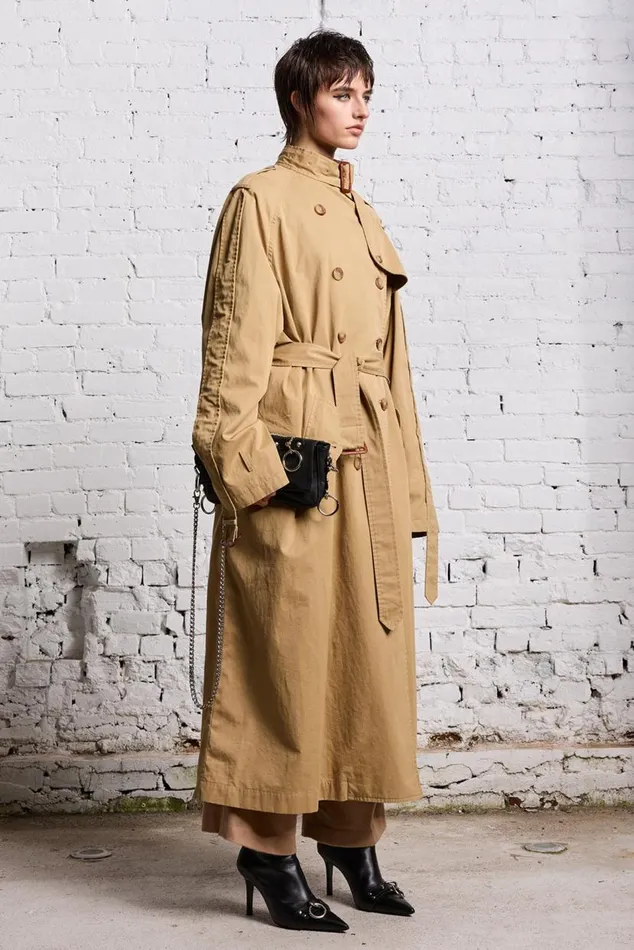 OVERSIZED DECONSTRUCTED TRENCH COAT 8211 KHAKI Women R13 Jackets and Coats