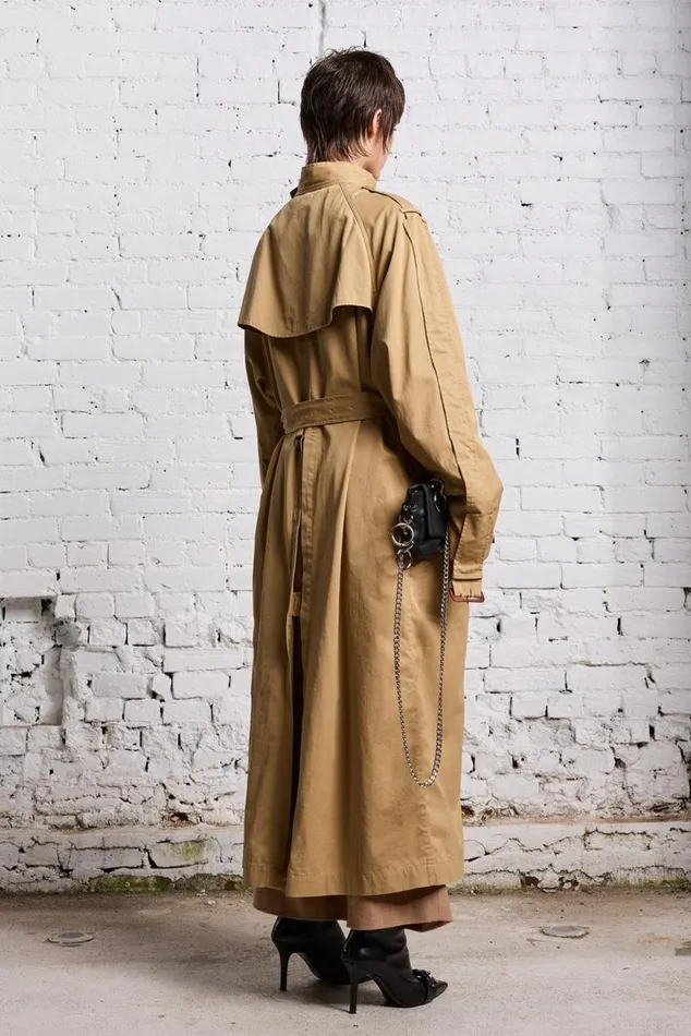 OVERSIZED DECONSTRUCTED TRENCH COAT 8211 KHAKI Women R13 Jackets and Coats