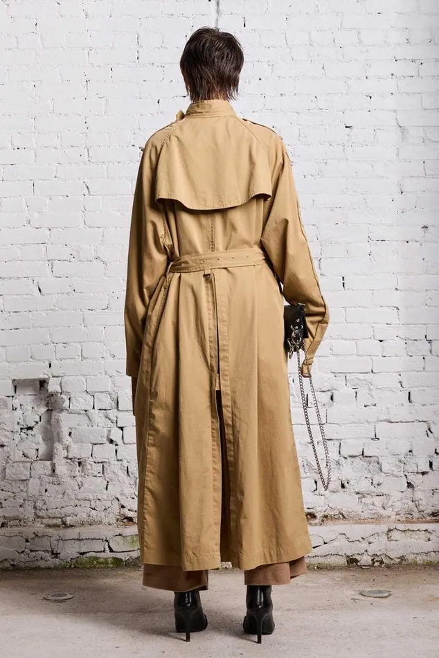 OVERSIZED DECONSTRUCTED TRENCH COAT 8211 KHAKI Women R13 Jackets and Coats