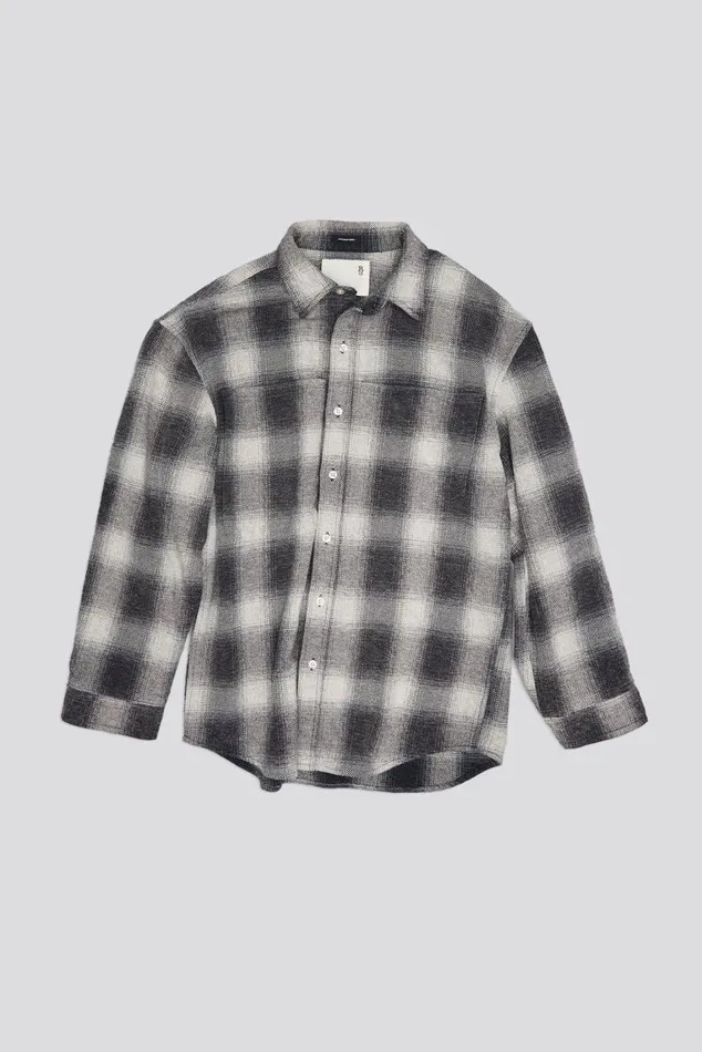 OVERSIZED POCKET DROP NECK 8211 GREY OMBRE PLAID Women R13 Tops
