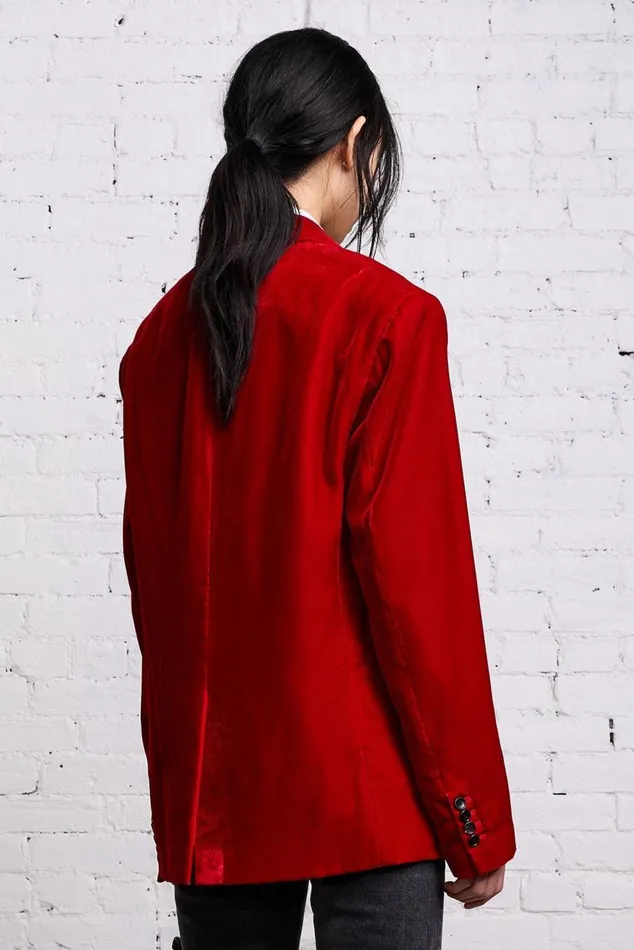 OVERSIZED RAGGED BLAZER 8211 RED VELVET Women R13 Jackets and Coats