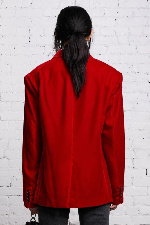 OVERSIZED RAGGED BLAZER 8211 RED VELVET Women R13 Jackets and Coats