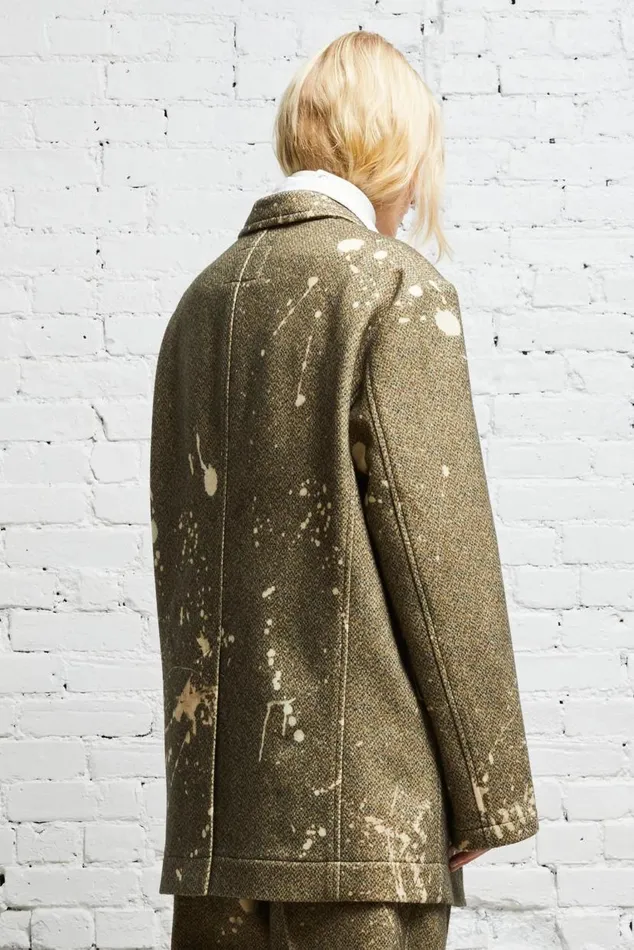 OVERSIZED RAGGED BLAZER 8211 TWEED PAINT SPLATTER Women R13 Jackets and Coats
