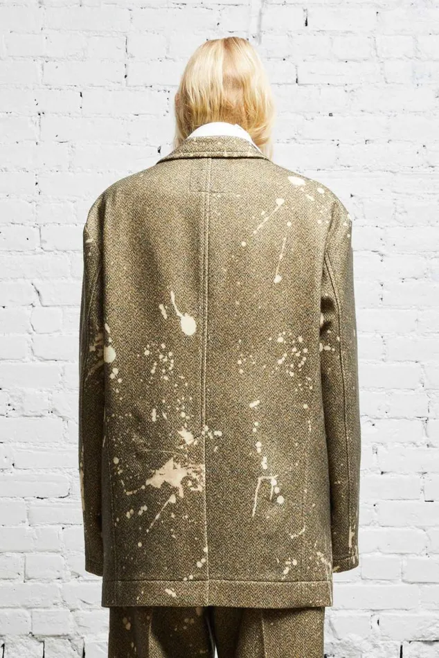 OVERSIZED RAGGED BLAZER 8211 TWEED PAINT SPLATTER Women R13 Jackets and Coats