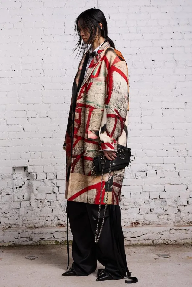 OVERSIZED RAGGED COAT 8211 GRUNGE MURAL Women R13 Tops