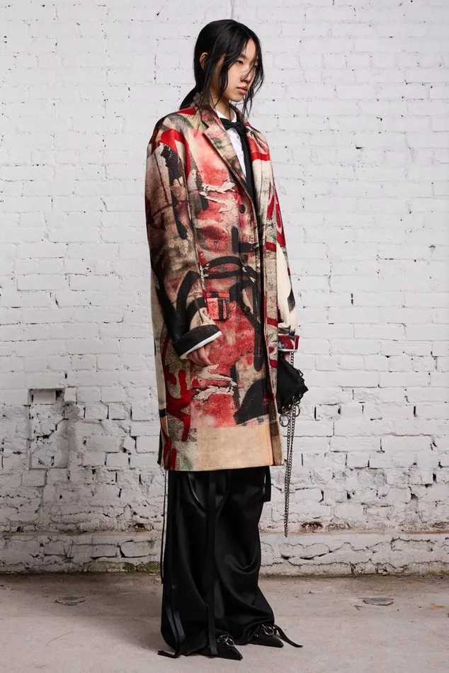 OVERSIZED RAGGED COAT 8211 GRUNGE MURAL Women R13 Tops