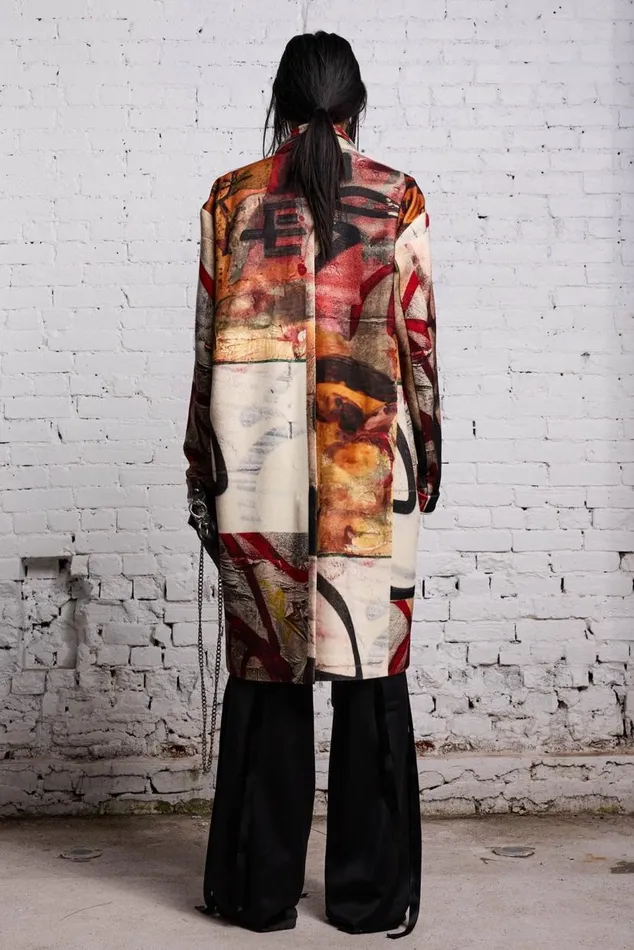 OVERSIZED RAGGED COAT 8211 GRUNGE MURAL Women R13 Tops