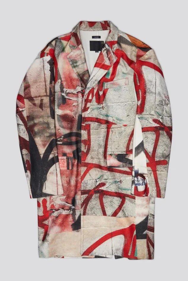 OVERSIZED RAGGED COAT 8211 GRUNGE MURAL Women R13 Tops