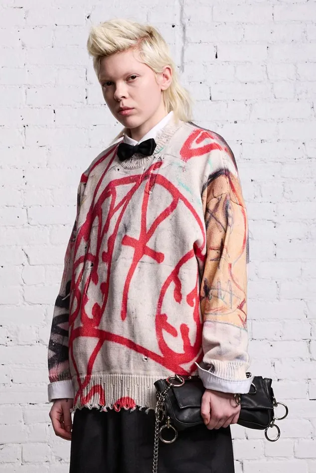 OVERSIZED SWEATER 8211 GRUNGE MURAL Women R13 Sweaters