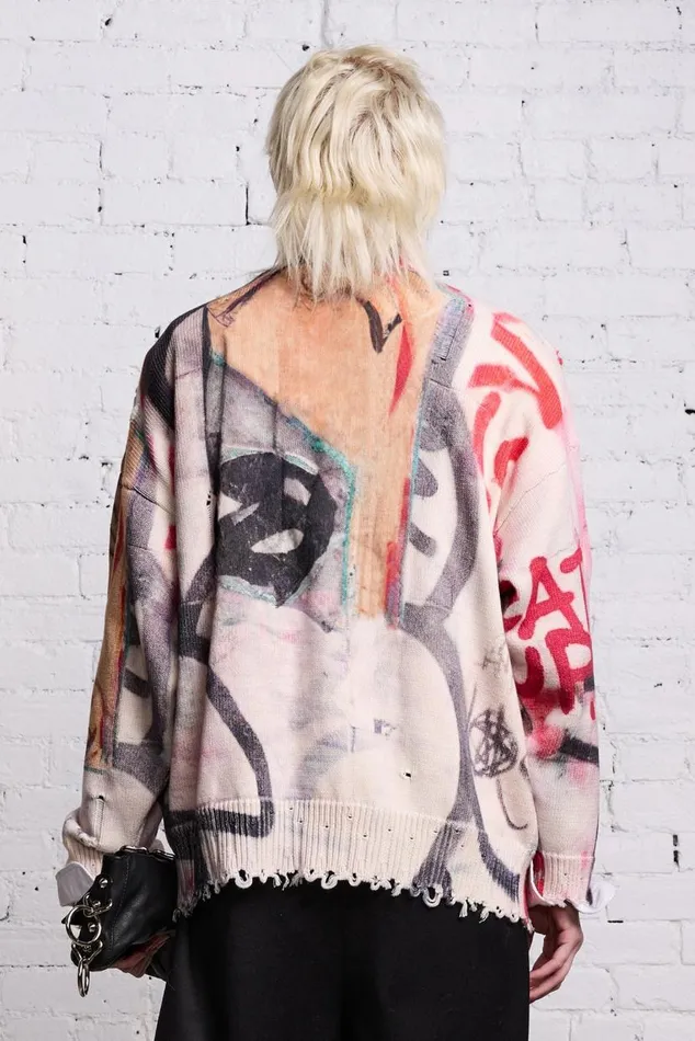 OVERSIZED SWEATER 8211 GRUNGE MURAL Women R13 Sweaters