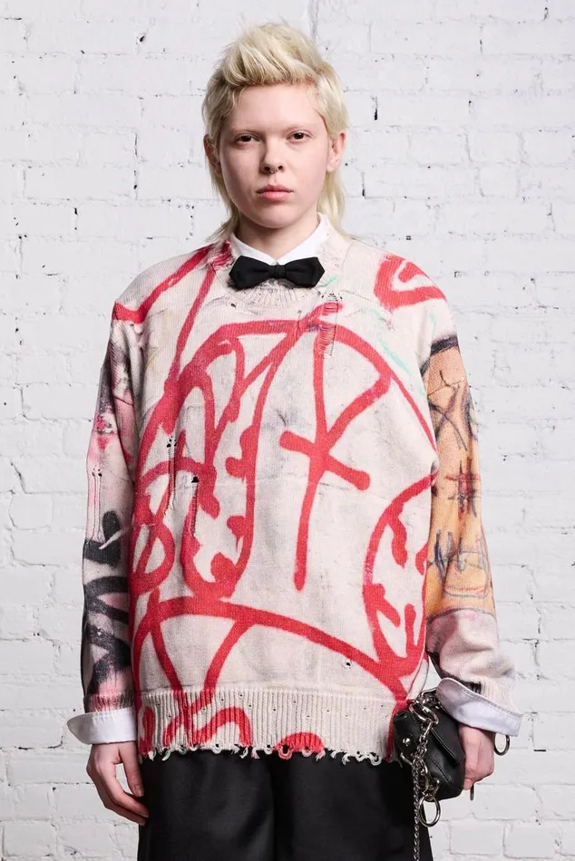 OVERSIZED SWEATER 8211 GRUNGE MURAL Women R13 Sweaters