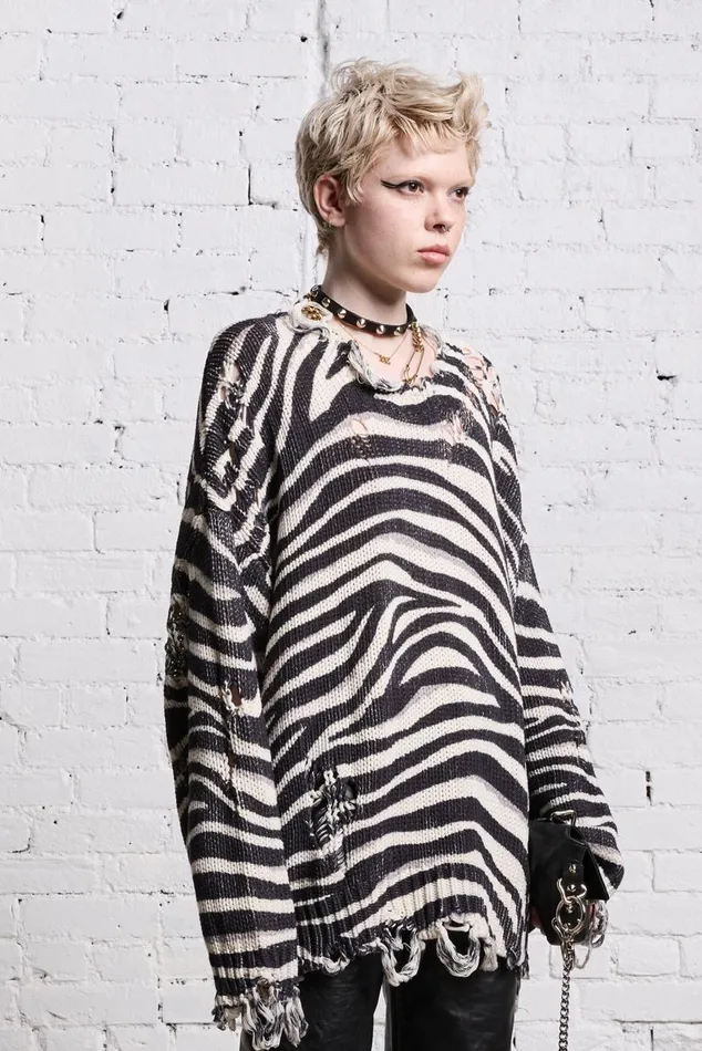 OVERSIZED SWEATER 8211 ZEBRA PRINT Women R13 Sweaters