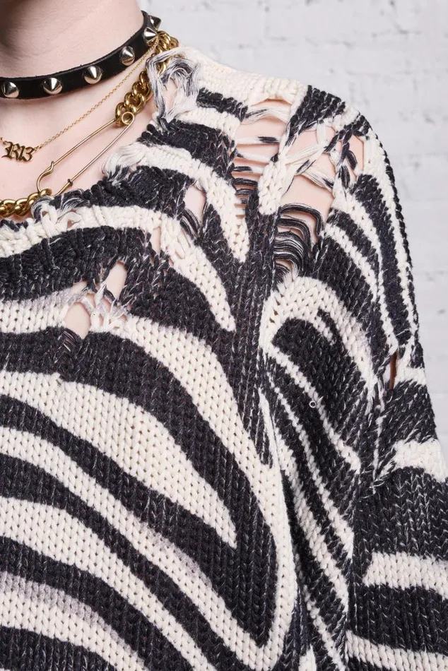 OVERSIZED SWEATER 8211 ZEBRA PRINT Women R13 Sweaters