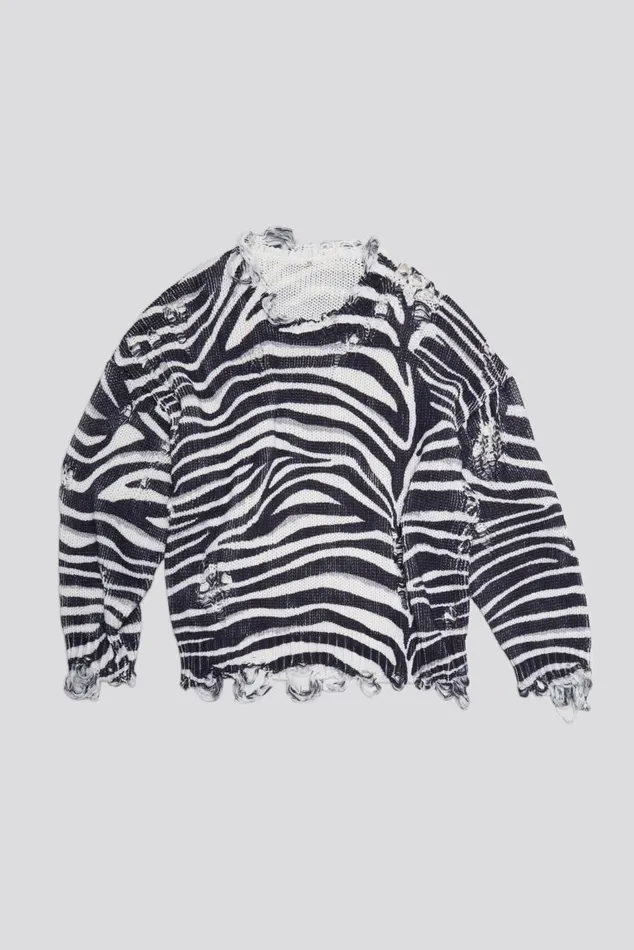 OVERSIZED SWEATER 8211 ZEBRA PRINT Women R13 Sweaters