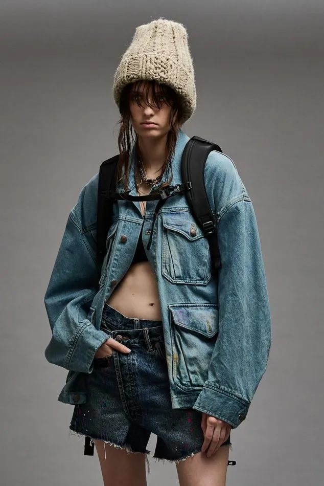 OVERSIZED TRUCKER PARKA 8211 WARREN BLUE Women R13 Jackets and Coats