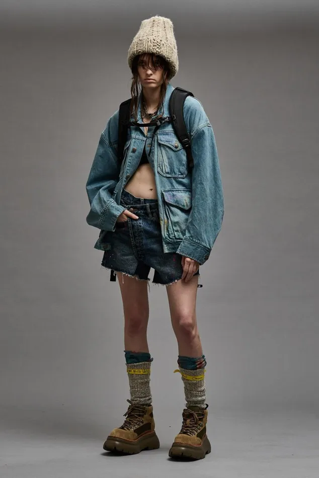 OVERSIZED TRUCKER PARKA 8211 WARREN BLUE Women R13 Jackets and Coats
