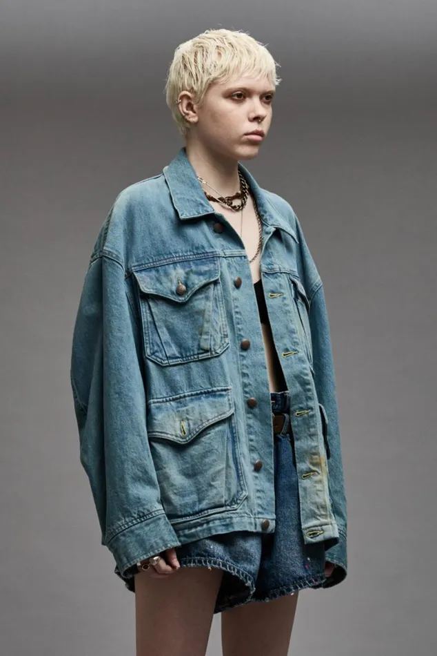 OVERSIZED TRUCKER PARKA 8211 WARREN BLUE Women R13 Jackets and Coats
