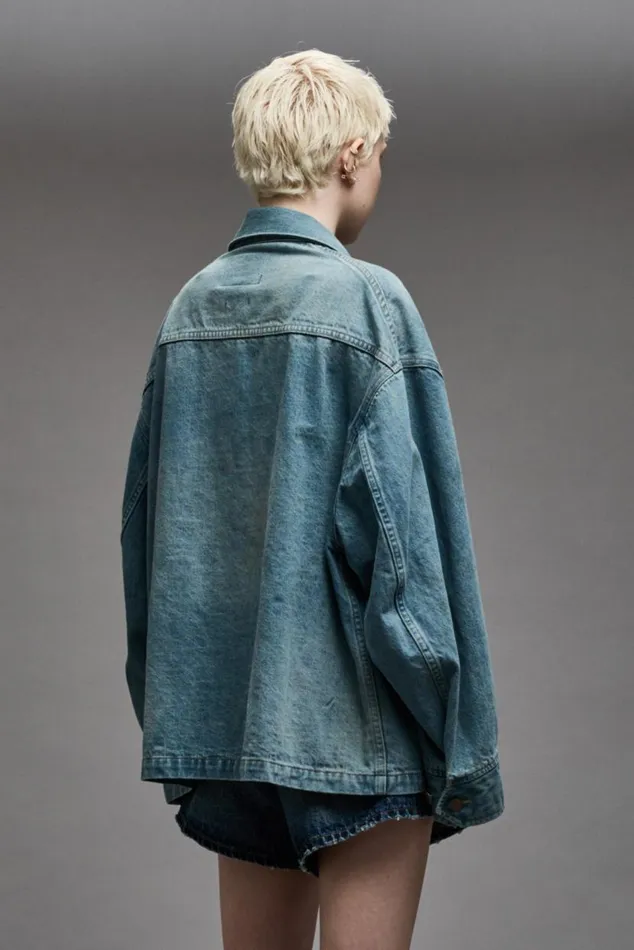 OVERSIZED TRUCKER PARKA 8211 WARREN BLUE Women R13 Jackets and Coats