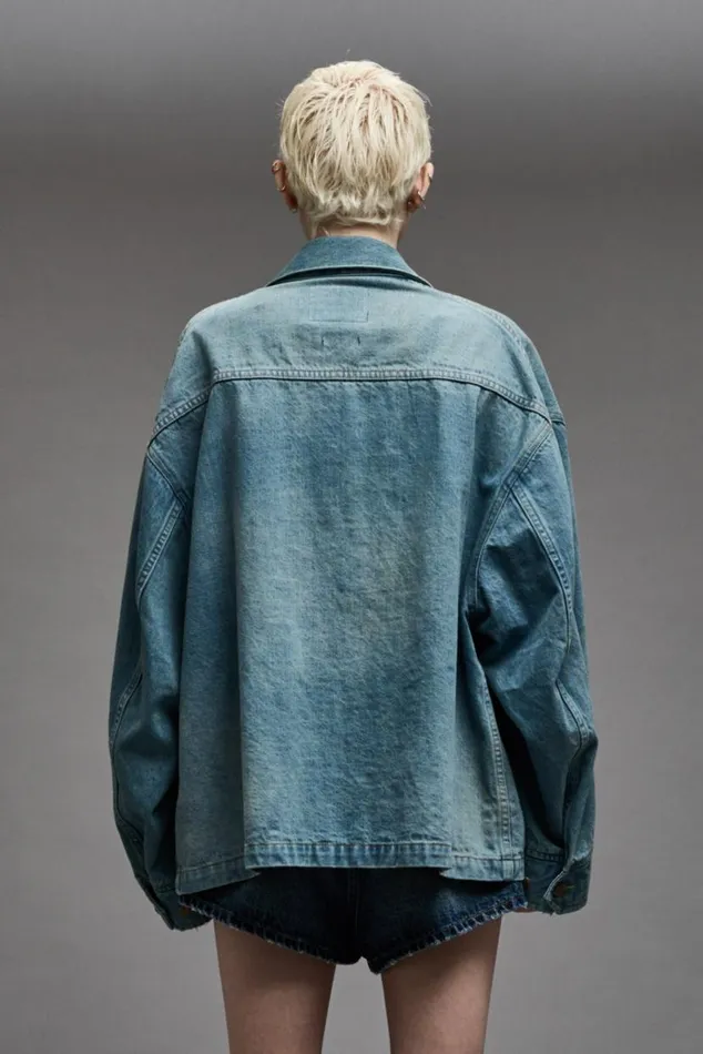 OVERSIZED TRUCKER PARKA 8211 WARREN BLUE Women R13 Jackets and Coats