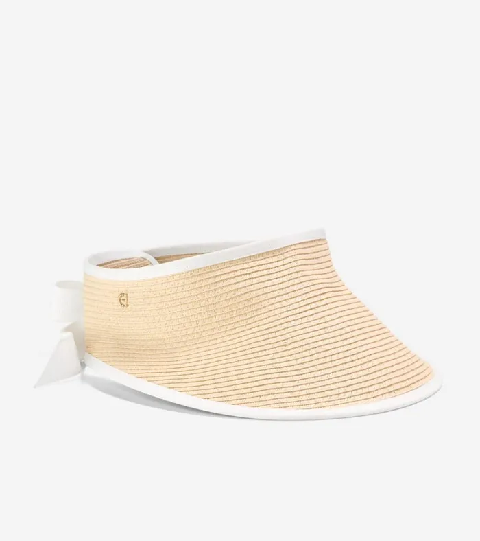 Packable Straw Visor Natural Women Cole Haan Hats