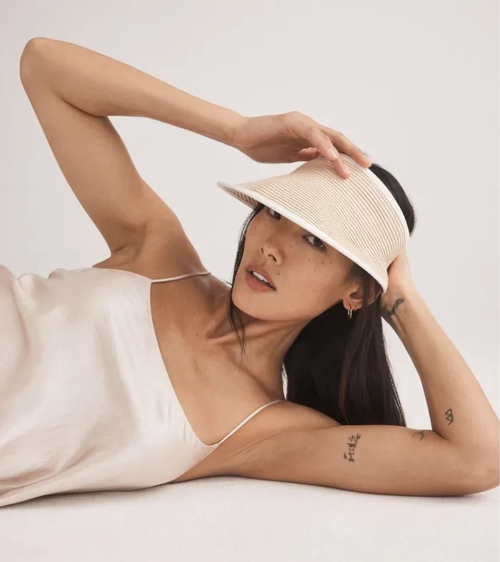 Packable Straw Visor Natural Women Cole Haan Hats