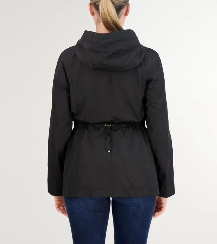 Packable Travel Rain Anorak Black Women Cole Haan Rain Jackets